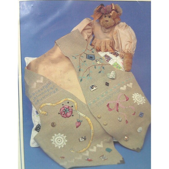 Stitcher's Vest Embroidered Designs Pattern For Vest and Embellishments Uncut - Picture 2 of 3